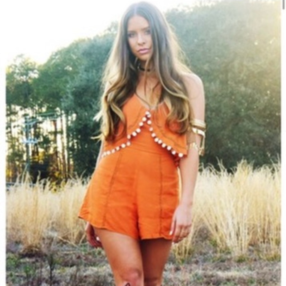 Orange Festival Romper